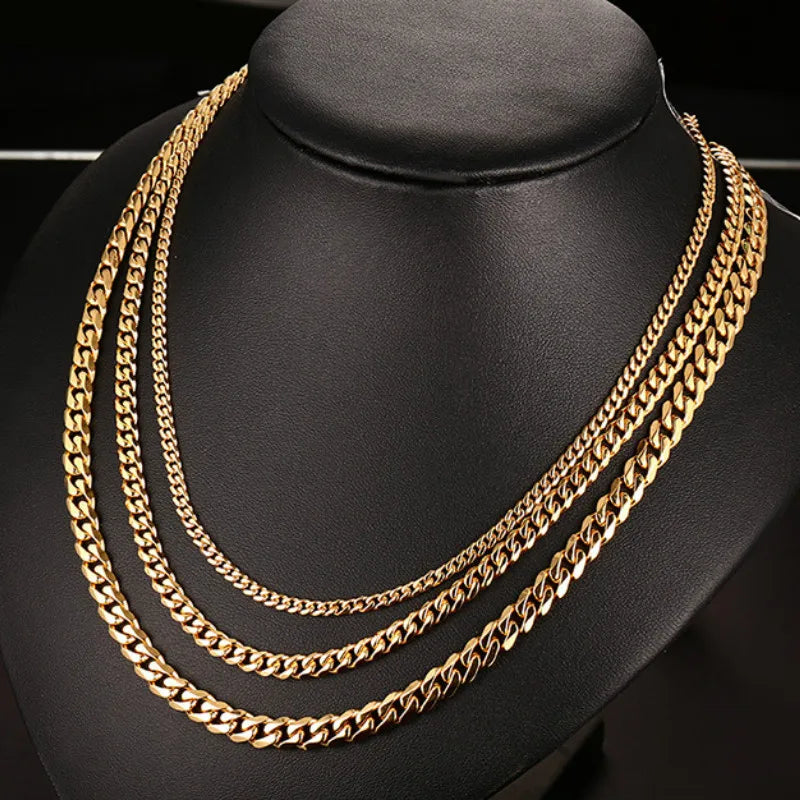 Stylish Cuban Link Chain Stainless Steel Necklace