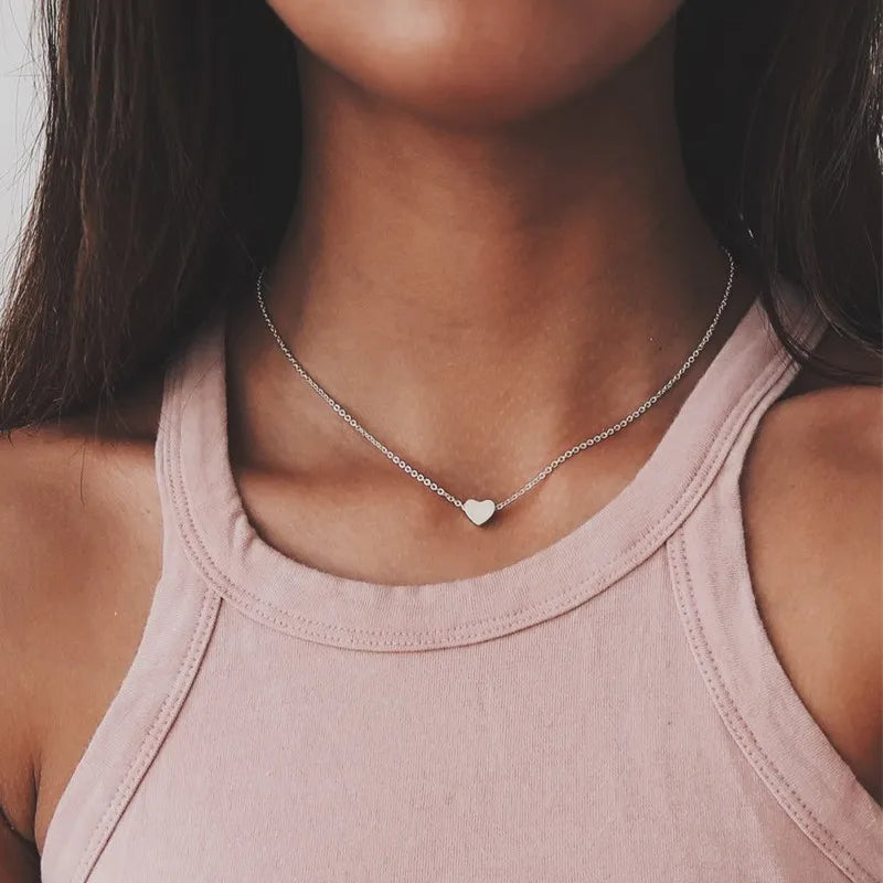 New Minimalist Necklace: Tiny Heart Love Pendant