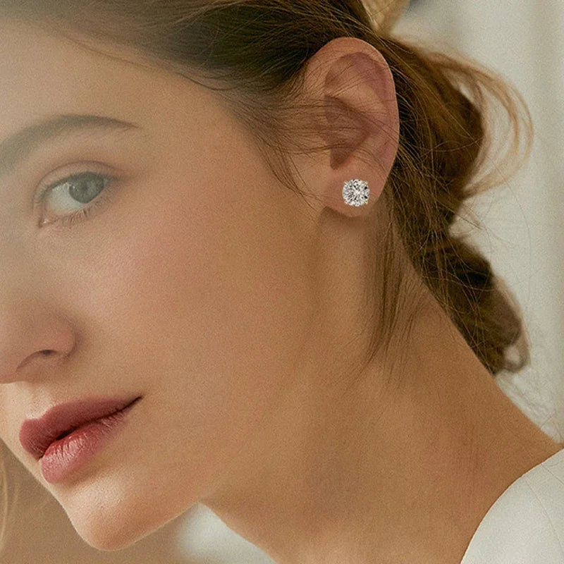 Elegant Moissanite Earrings Green Pink Red Black Blue