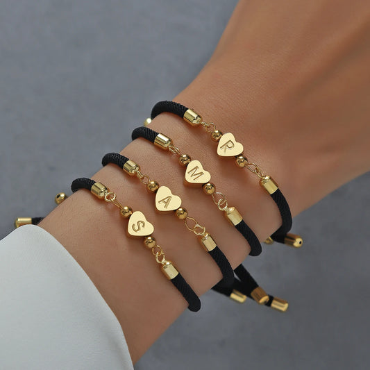 Personalized Initial Heart Bracelet
