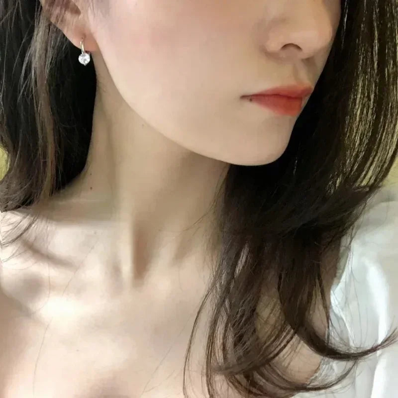 New Fashion Gold Color Round Zircon Simple Drop Dangle Earrings