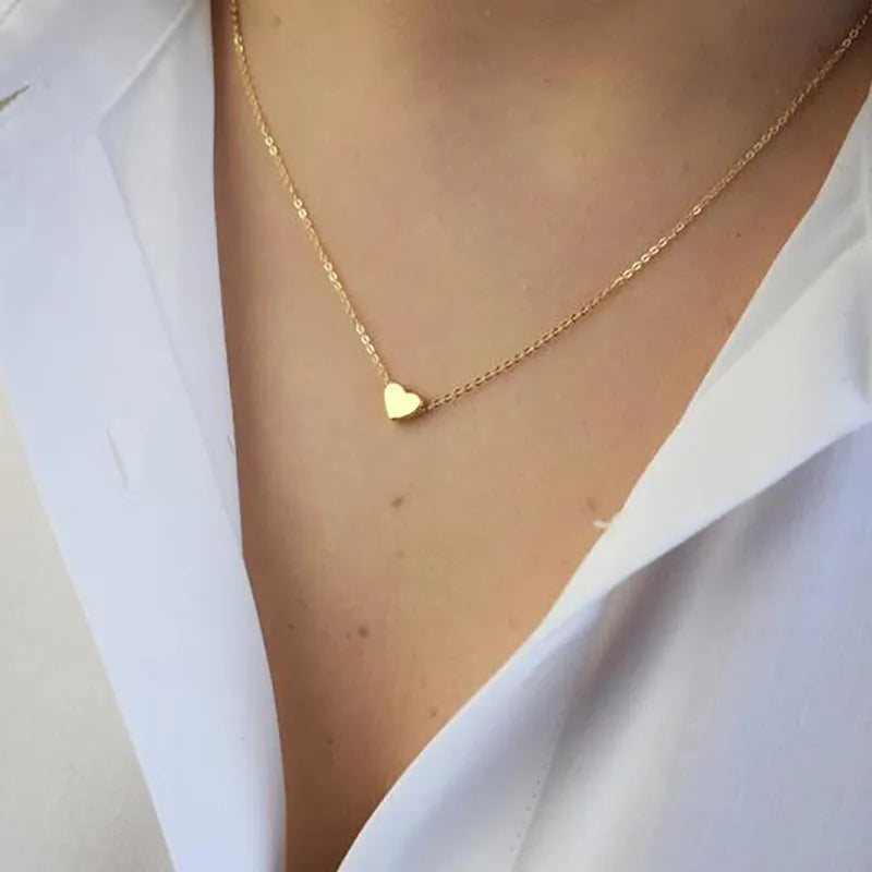 New Minimalist Necklace: Tiny Heart Love Pendant