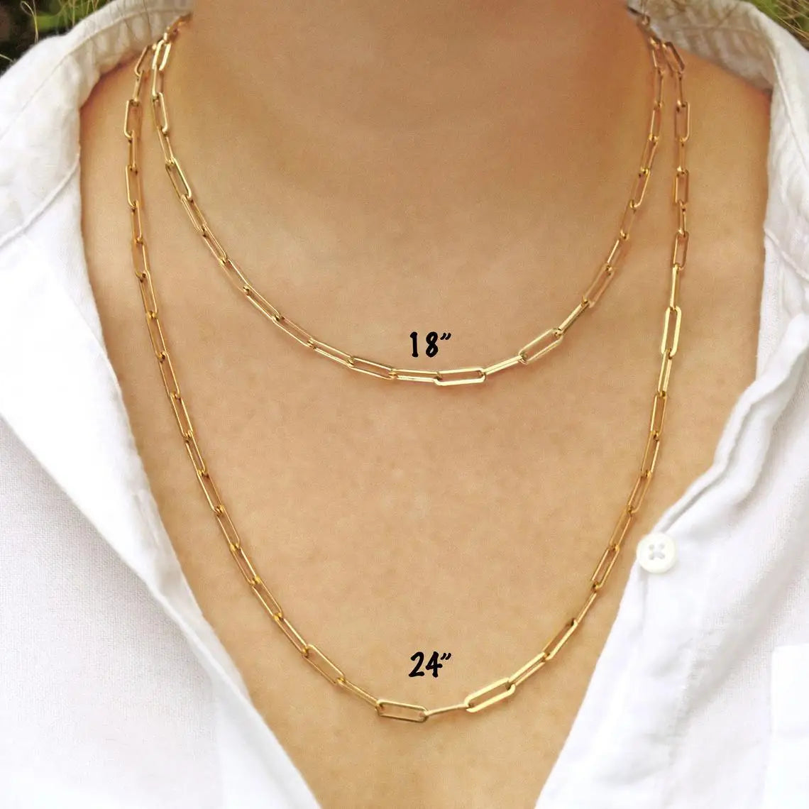 Chic Elegance Paperclip Link Chain Necklace