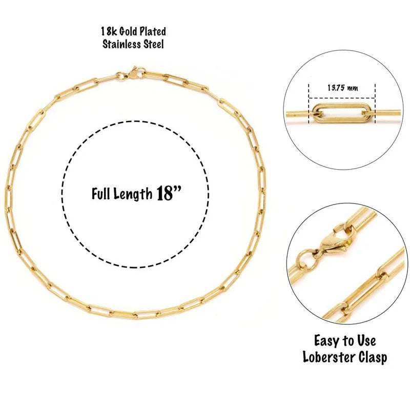 Chic Elegance Paperclip Link Chain Necklace