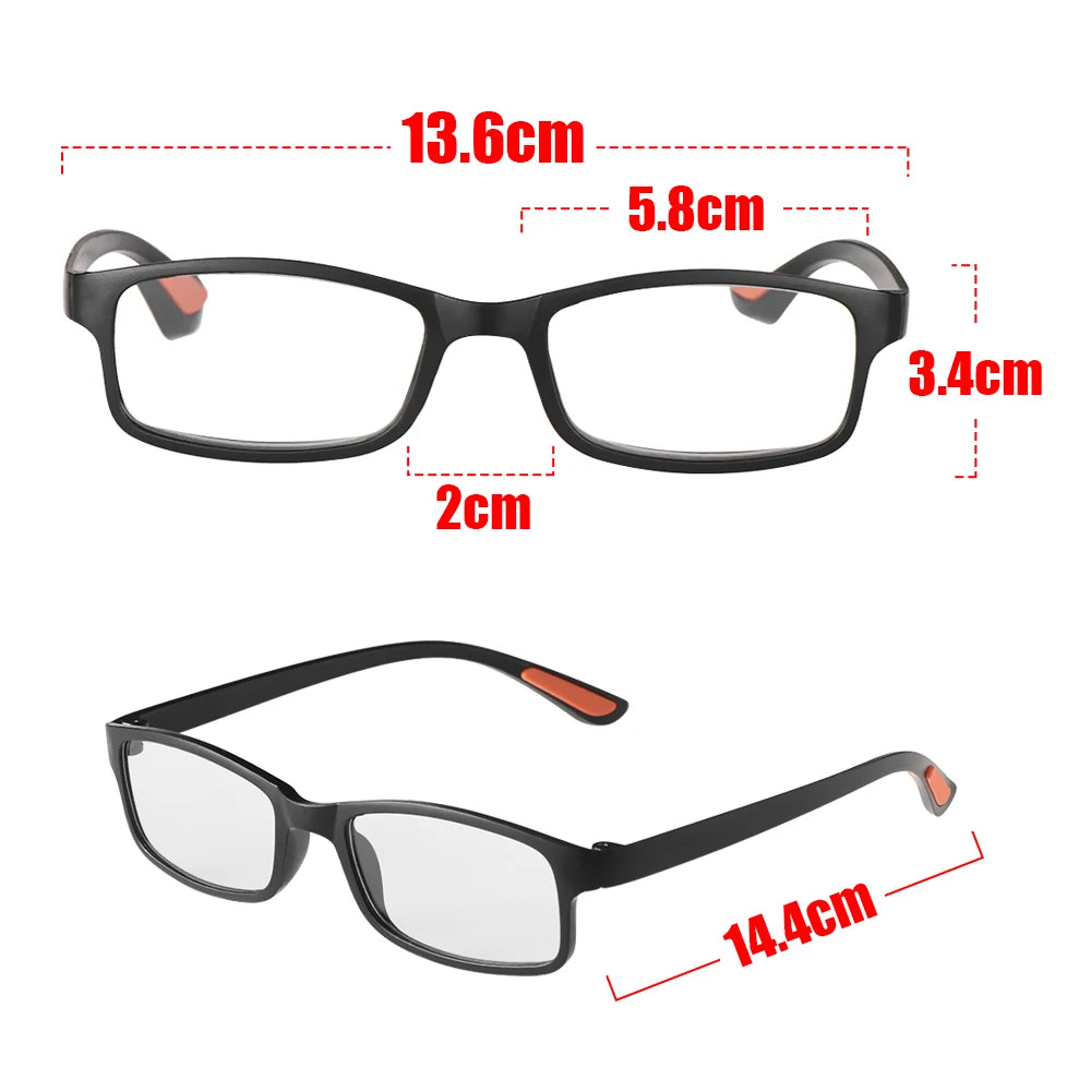 Diopter Unisex Black Reading Glasses Flexible