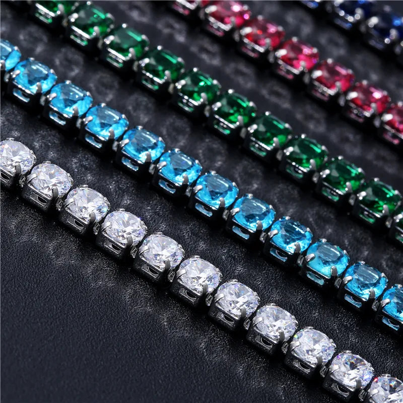 Luxury Tennis Bracelets  4mm Cubic Zirconia Crystal Gold or Silver