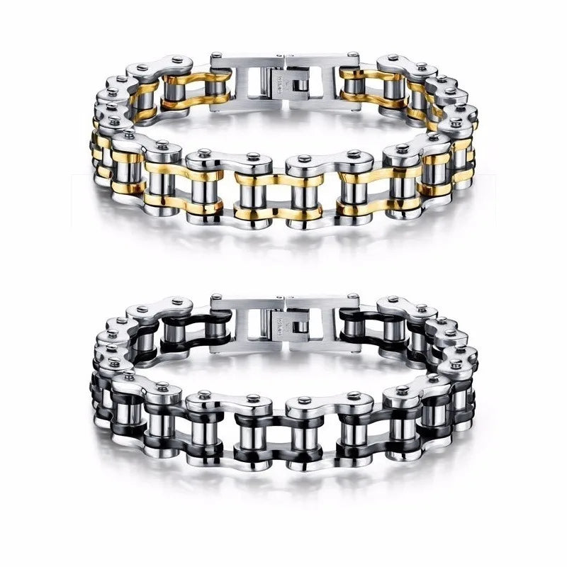 Stainless Steel Biker Chain Bracelet: Embrace Rugged Elegance