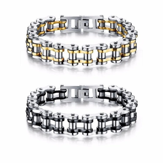 Stainless Steel Biker Chain Bracelet: Embrace Rugged Elegance