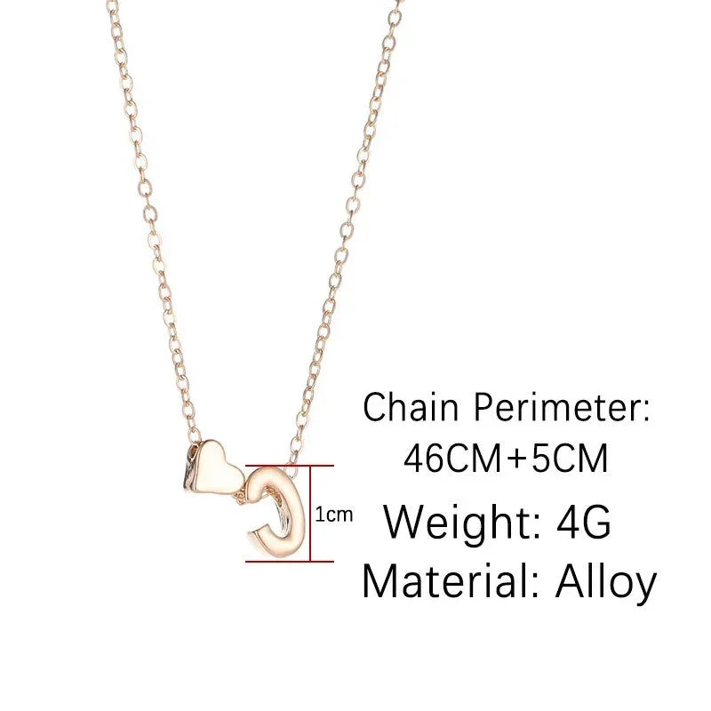 Sophisticated Sumeng Fashion Tiny Heart Dainty Initial Necklace - Gold/Silver Color