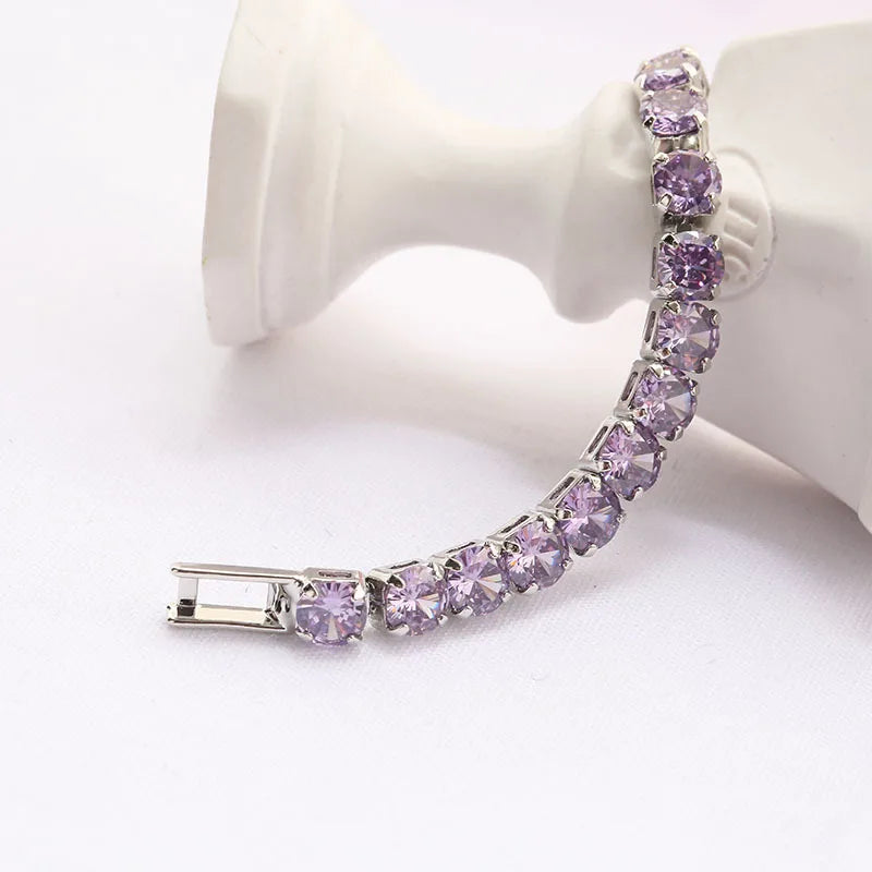 Luxury Tennis Bracelets  4mm Cubic Zirconia Crystal Gold or Silver
