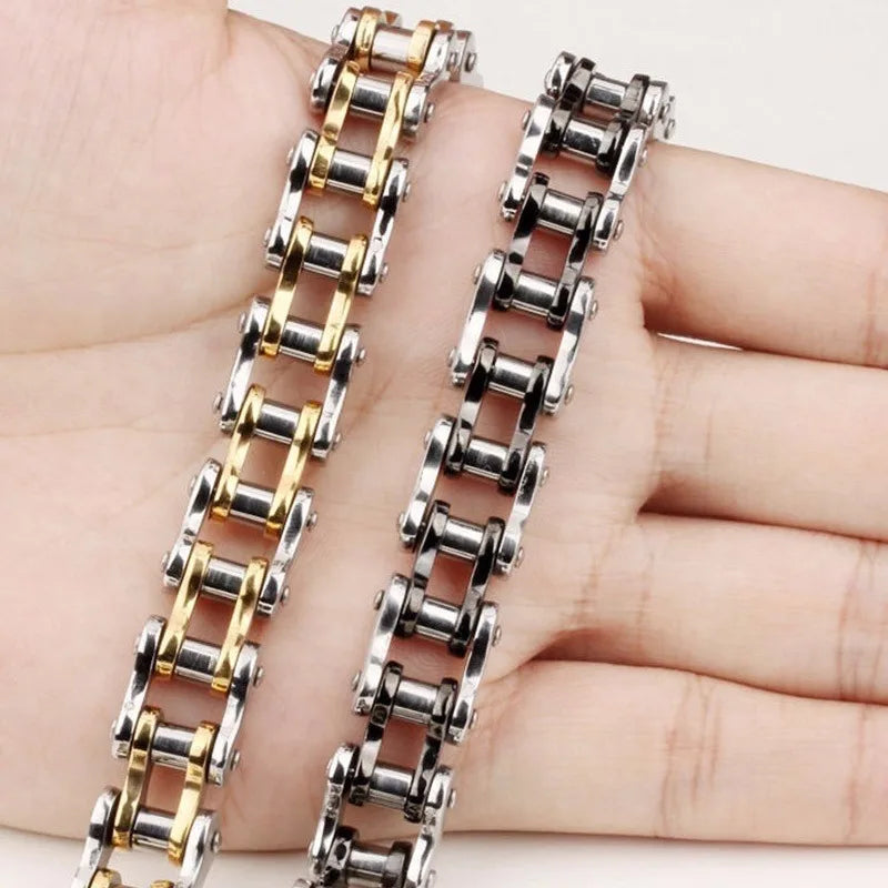 Stainless Steel Biker Chain Bracelet: Embrace Rugged Elegance