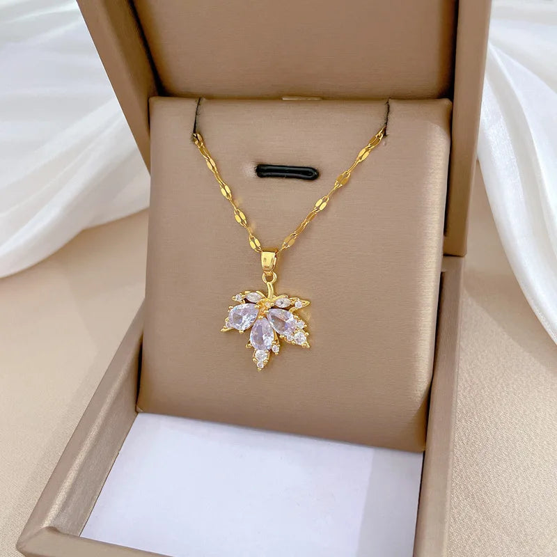 Luxury Chain Earring Maple Leaf