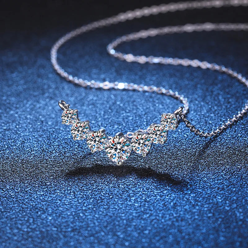 Moissanite Necklace Certified Silver Plated 18K White Gold