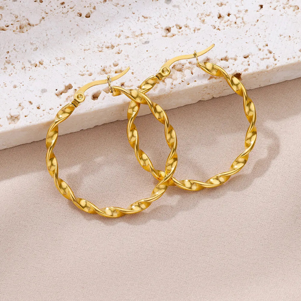 Elegant Round Hoop Earrings