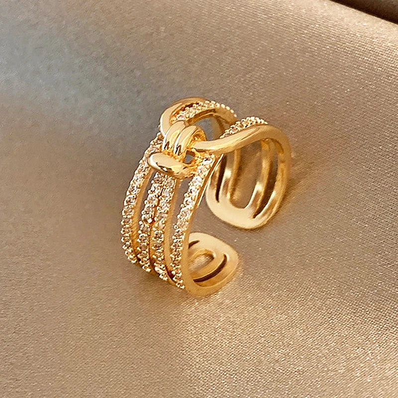 Geometric Rings Stainless Steel Gold Color