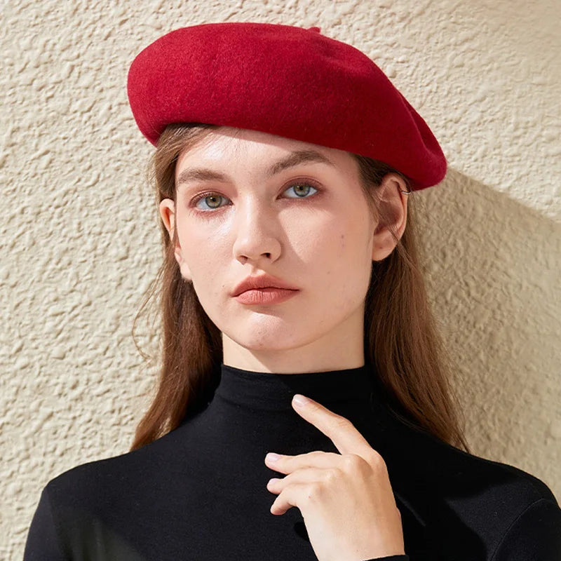 Women Wool Berets French Artist Style Warm Winter Beanie