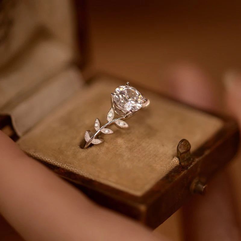 Certified Moissanite Diamond Engagement Ring