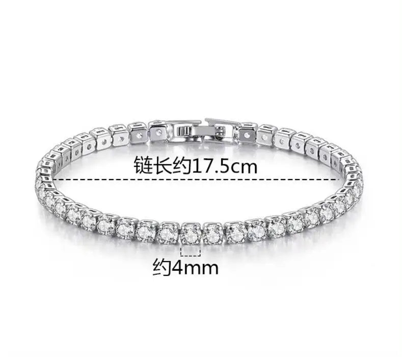 Solid 18K 14K Gold Moissanite Tennis Bracelet D VVS1 Round 925 Sterling Silver Luxury B