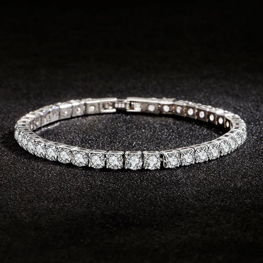 Luxury Tennis Bracelets  4mm Cubic Zirconia Crystal Gold or Silver