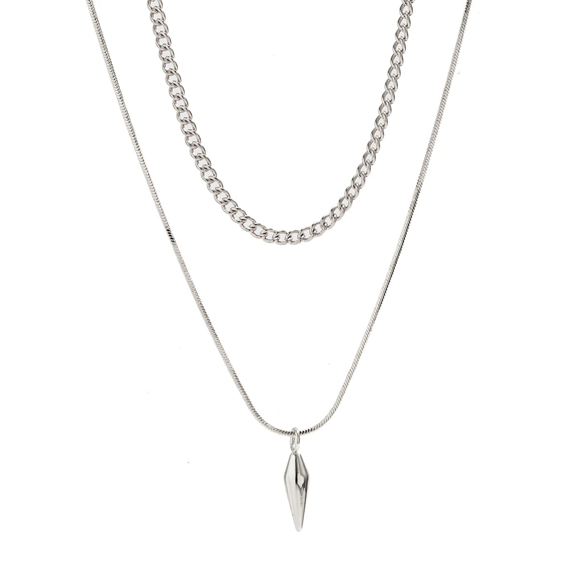 Elegant Kunjoe 2PCS Necklace Cuban Link Chain